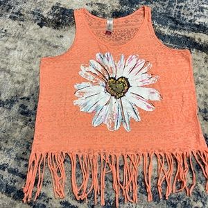 Tank top with fringe